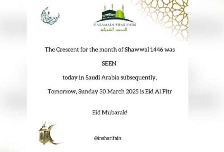 Umat Islam di Arab Saudi sambut Aidilfitri pada Ahad Umat Islam di Arab Saudi sambut Aidilfitri pada Ahad