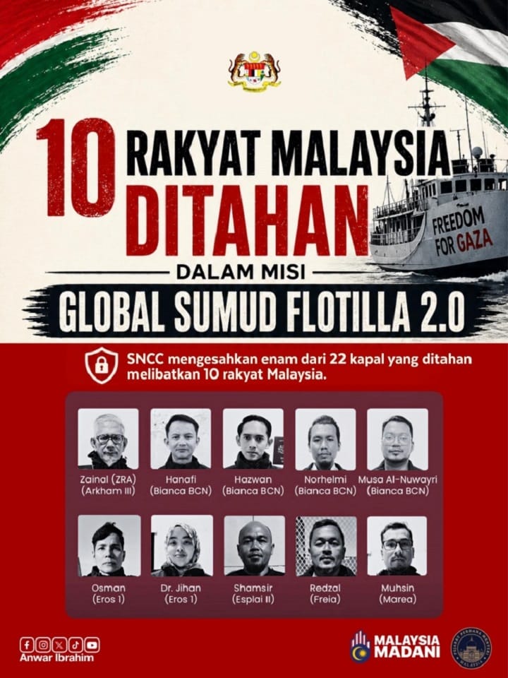 Malaysia bekerjasama dengan negara sahabat, pastikan 10 rakyat dibebaskan rejim Zionis – PM