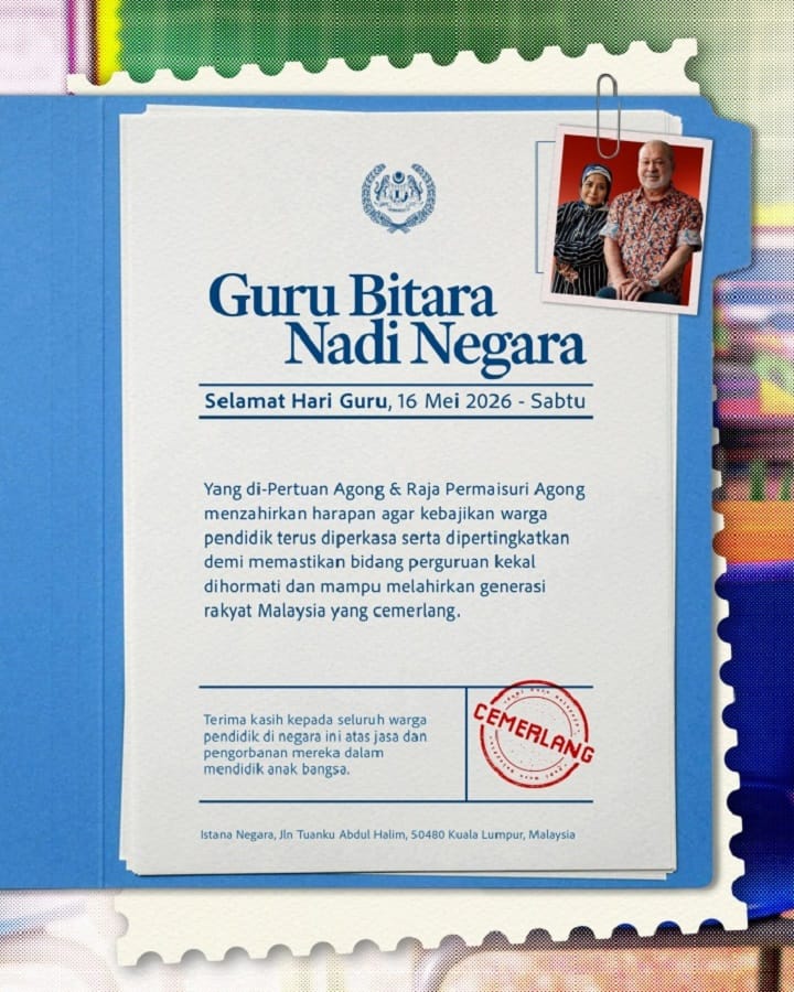 Agong, Raja Permaisuri zahir ucapan Selamat Hari Guru Agong, Raja Permaisuri zahir ucapan Selamat Hari Guru