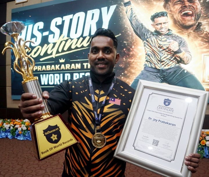 Dr Kjey dedikasi rekod dunia ketiga buat mendiang bapa