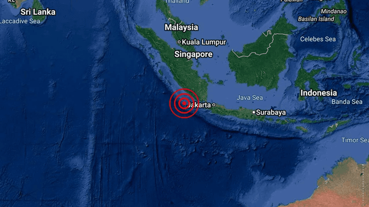 Gempa bumi sederhana landa selatan Sumatera, Indonesia
