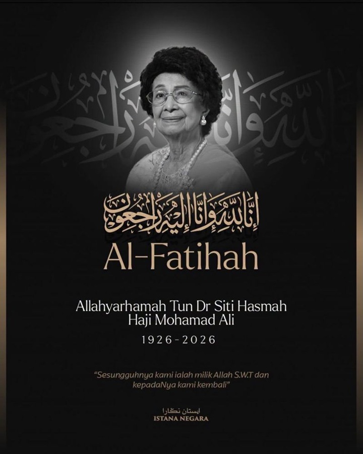 Agong, Raja Permaisuri zahir ucapan takziah kepada keluarga atas pemergian Tun Dr Siti Hasmah Agong, Raja Permaisuri zahir ucapan takziah kepada keluarga atas pemergian Tun Dr Siti Hasmah
